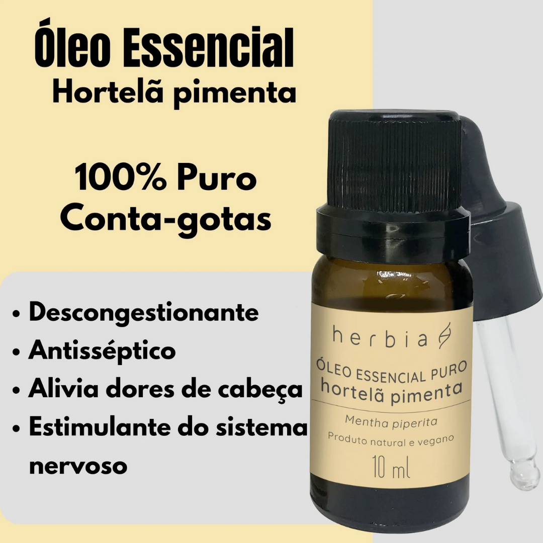 Óleo Essencial de Hortelã-Pimenta 10 ml (Herbia)