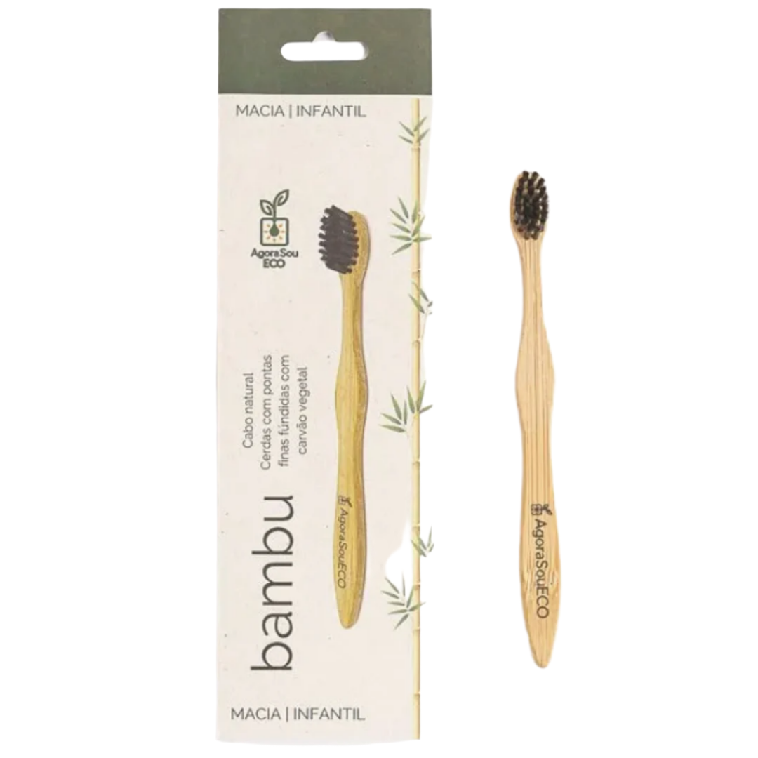 Escova de Dente de Bambu Infantil | Cerdas Macias Agora Sou Eco