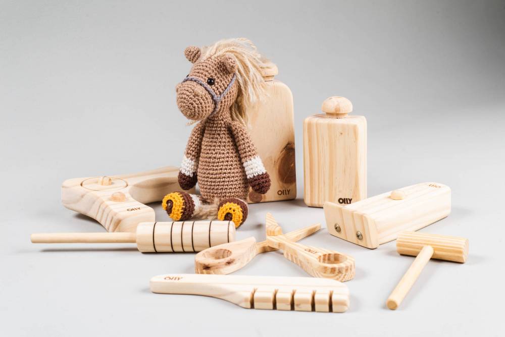 Kit Cabeleireiro em madeira - Olly Toys
