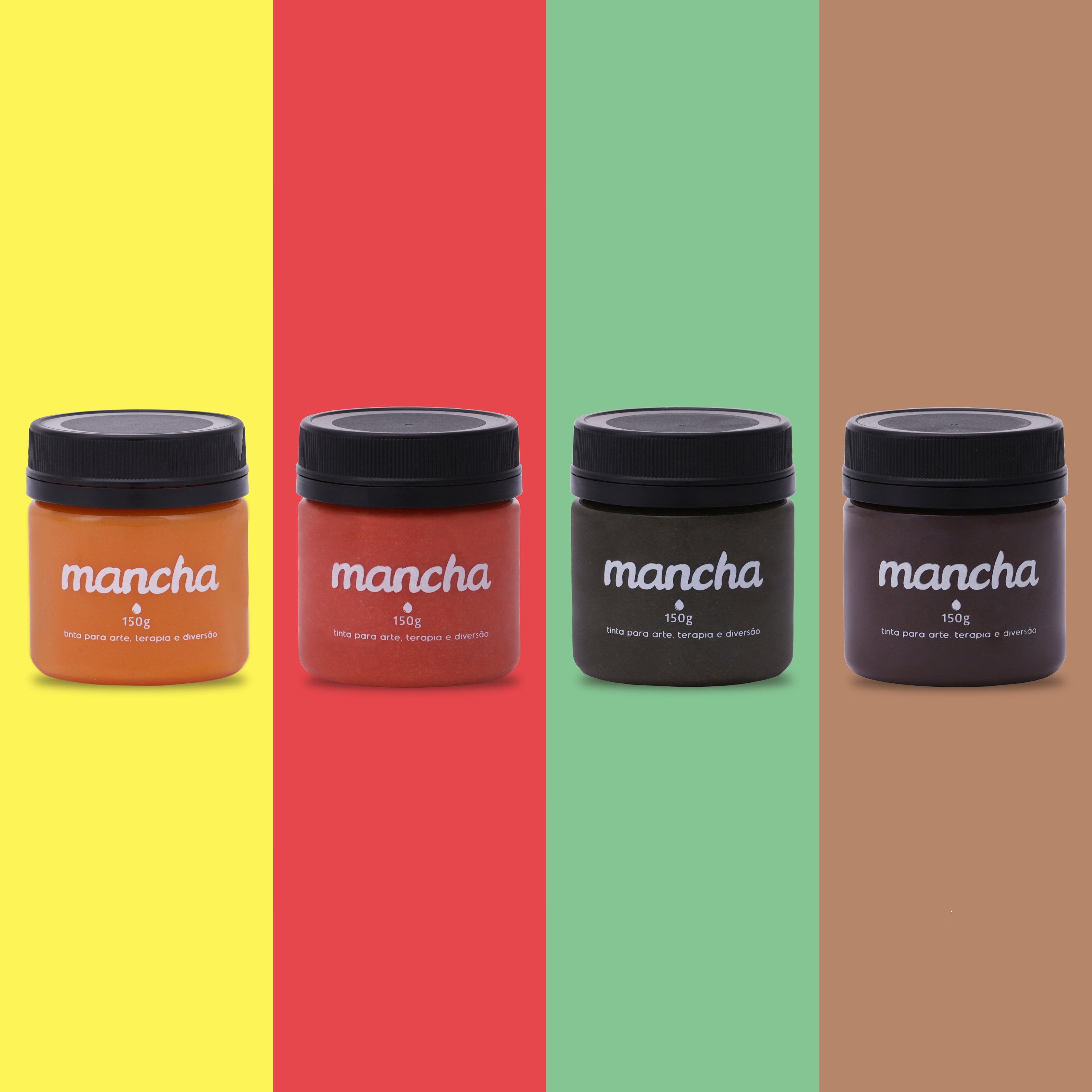 Kit de 4 Cores de Tintas 100% vegetais - Mancha Orgânica