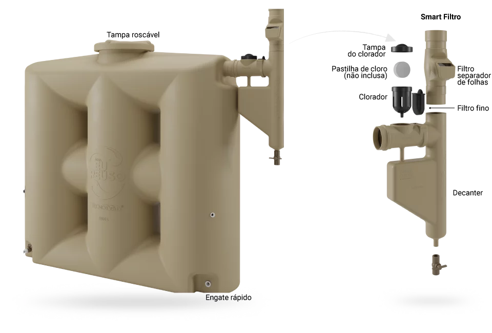 Cisterna Vertical Modular 1000 litros
