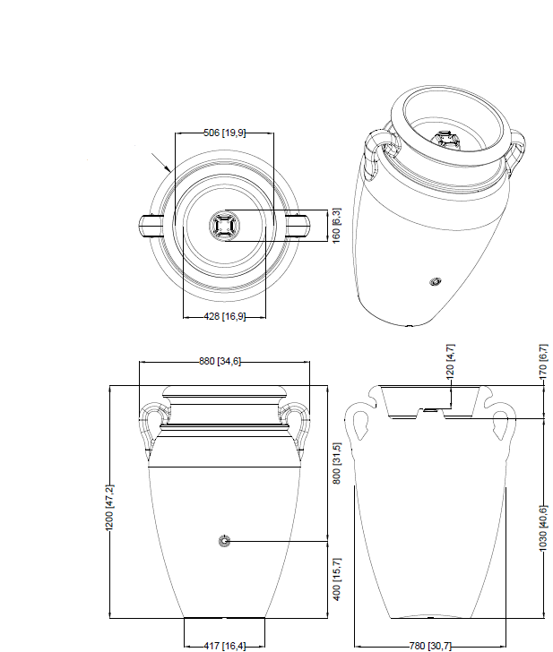 Reservatório de água de chuva - Ânfora