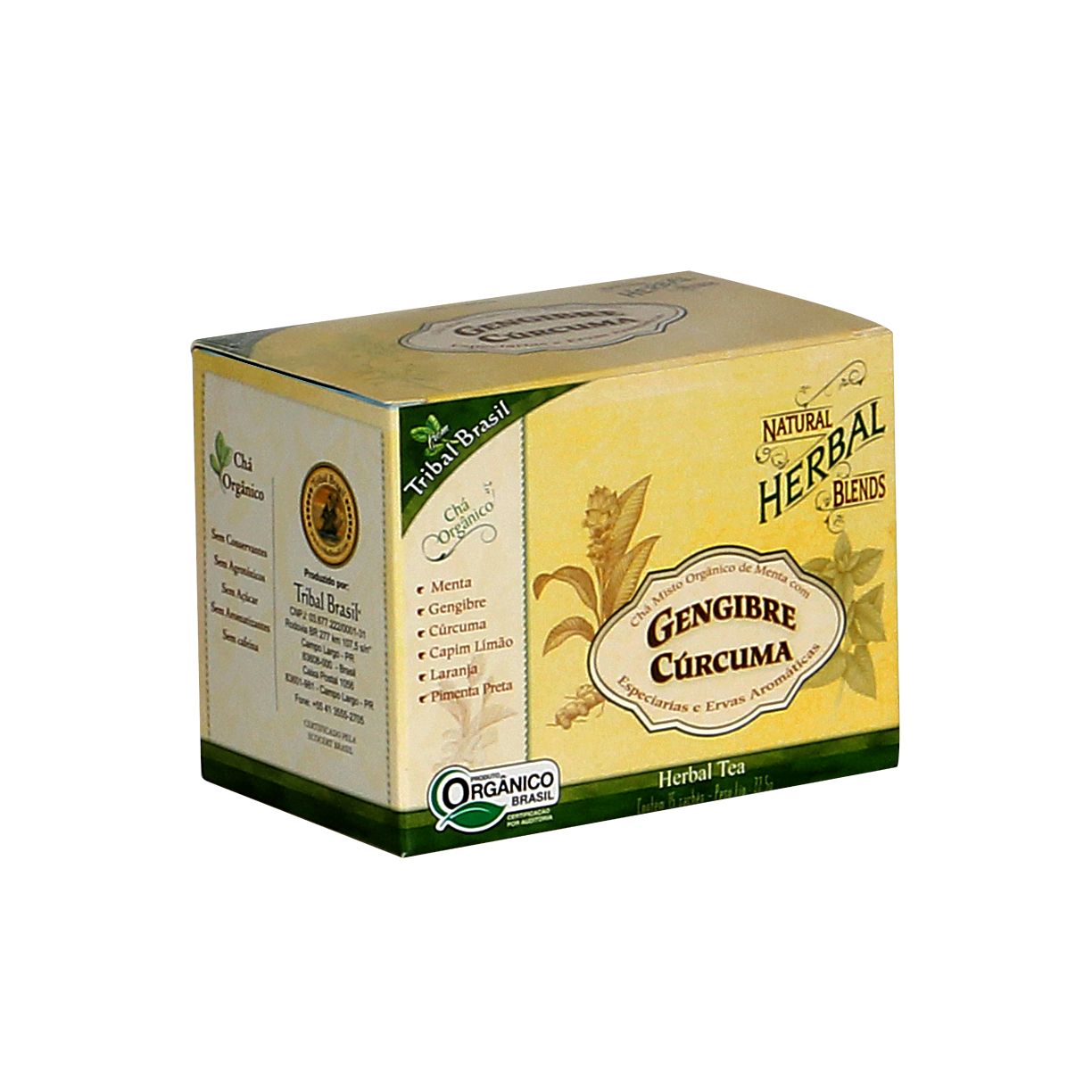 Chá de Menta, Gengibre e Cúrcuma Tribal Brasil