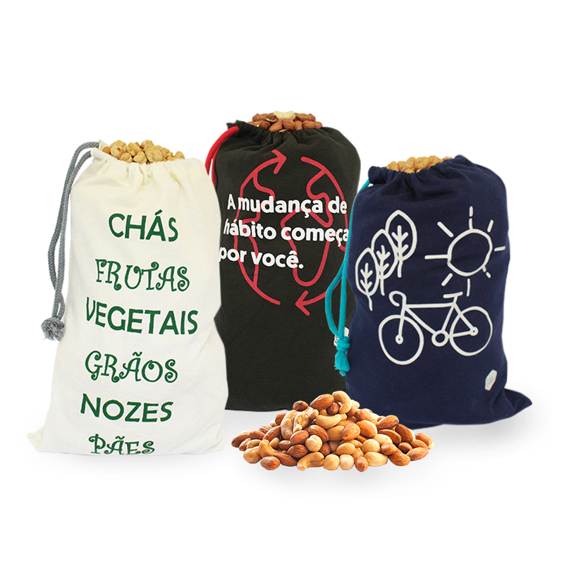 Kit de Sacos Ecológicos Reutilizáveis Pequenos para Granel Beegreen