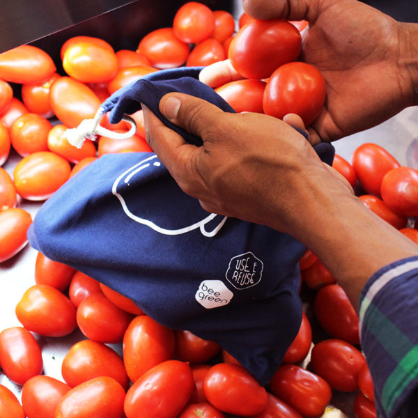 Kit de Sacos Ecológicos Reutilizáveis Grandes para Frutas e Vegetais