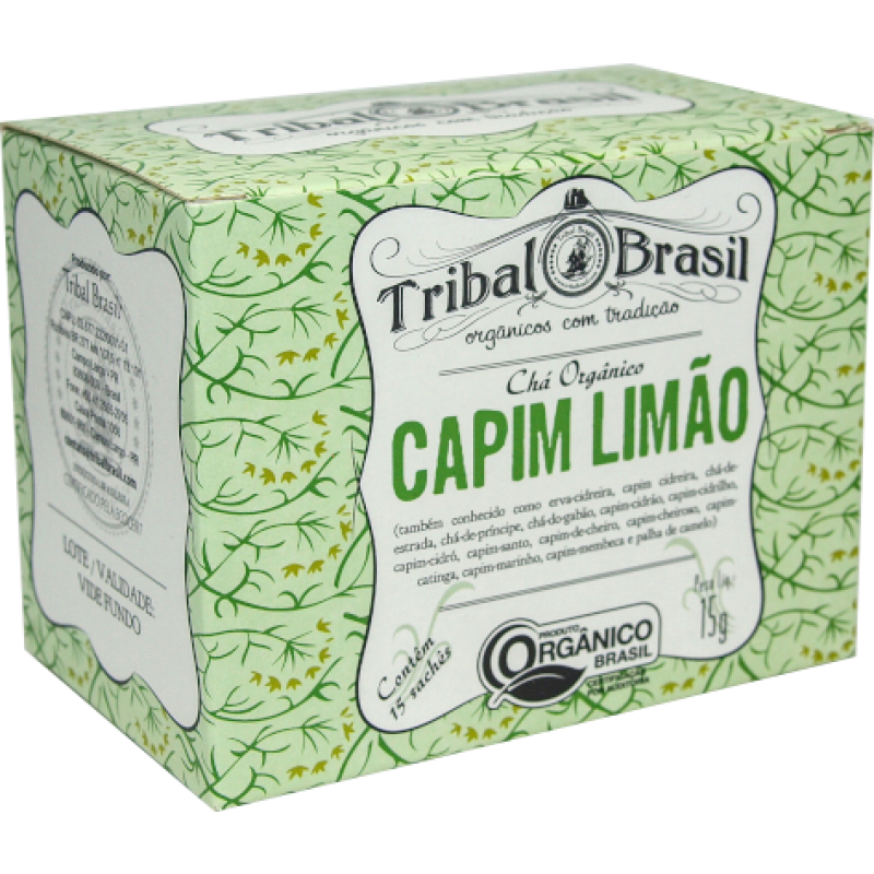 Chá Orgânico de Capim Limão (Puro) - Caixa - 15 Sachês - 15g Tribal Brasil