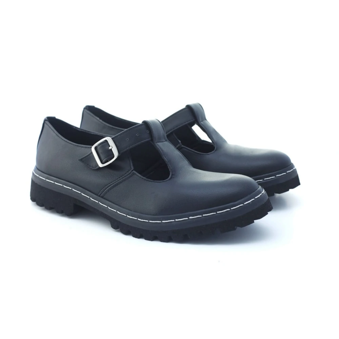 Sapato Tratorado Teodora Preto Urban Flowers