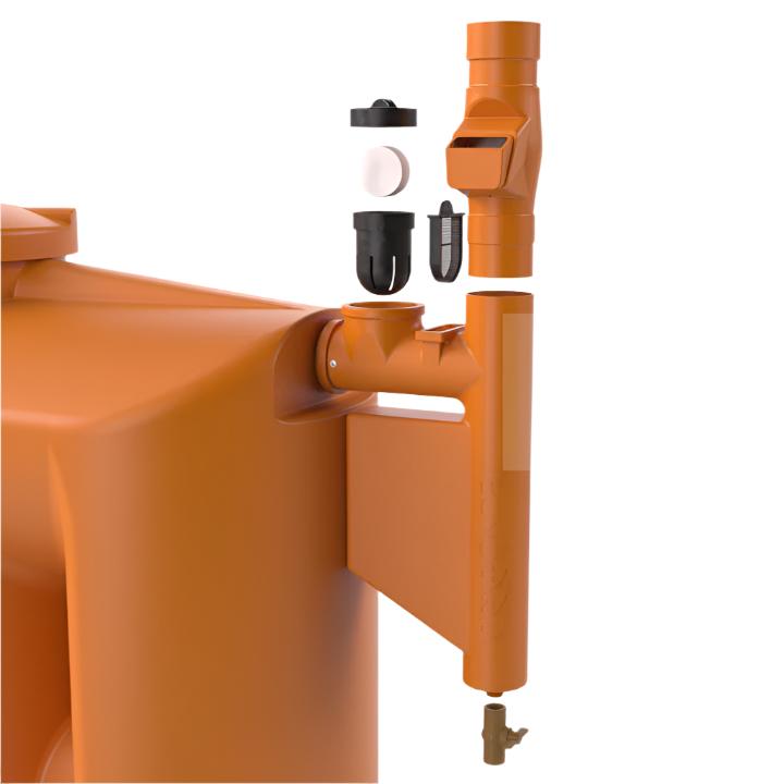 Filtro separador de folhas para cisterna Cor laranja