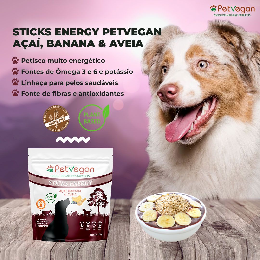 Sticks Energy PetVegan Açai, Banana e Aveia