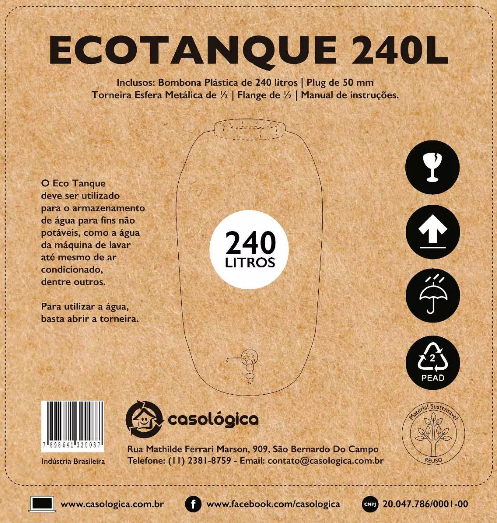 Eco Tanque 240 litros Casológica