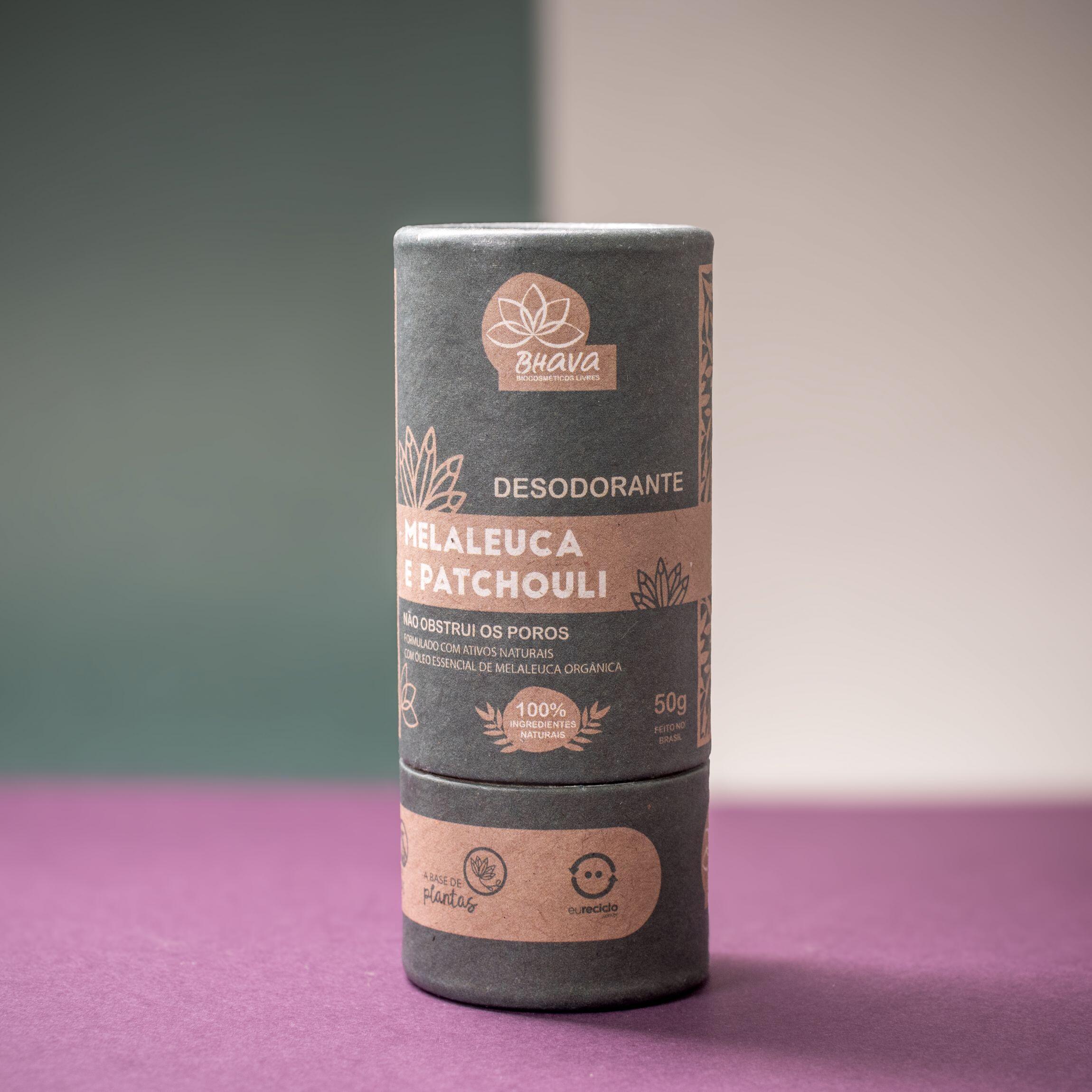 desodorante em bastão melaleuca e patchouli