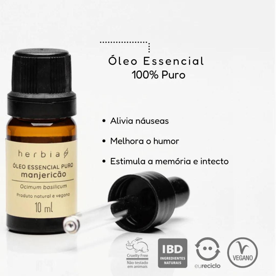 Óleo Essencial de Manjericão Verde 10 ml Herbia