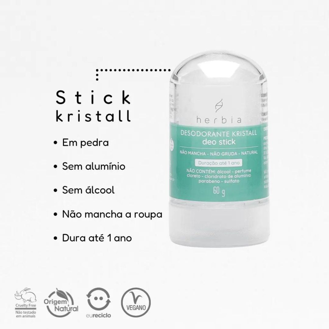 Desodorante Kristall Deo Stick 60g Herbia