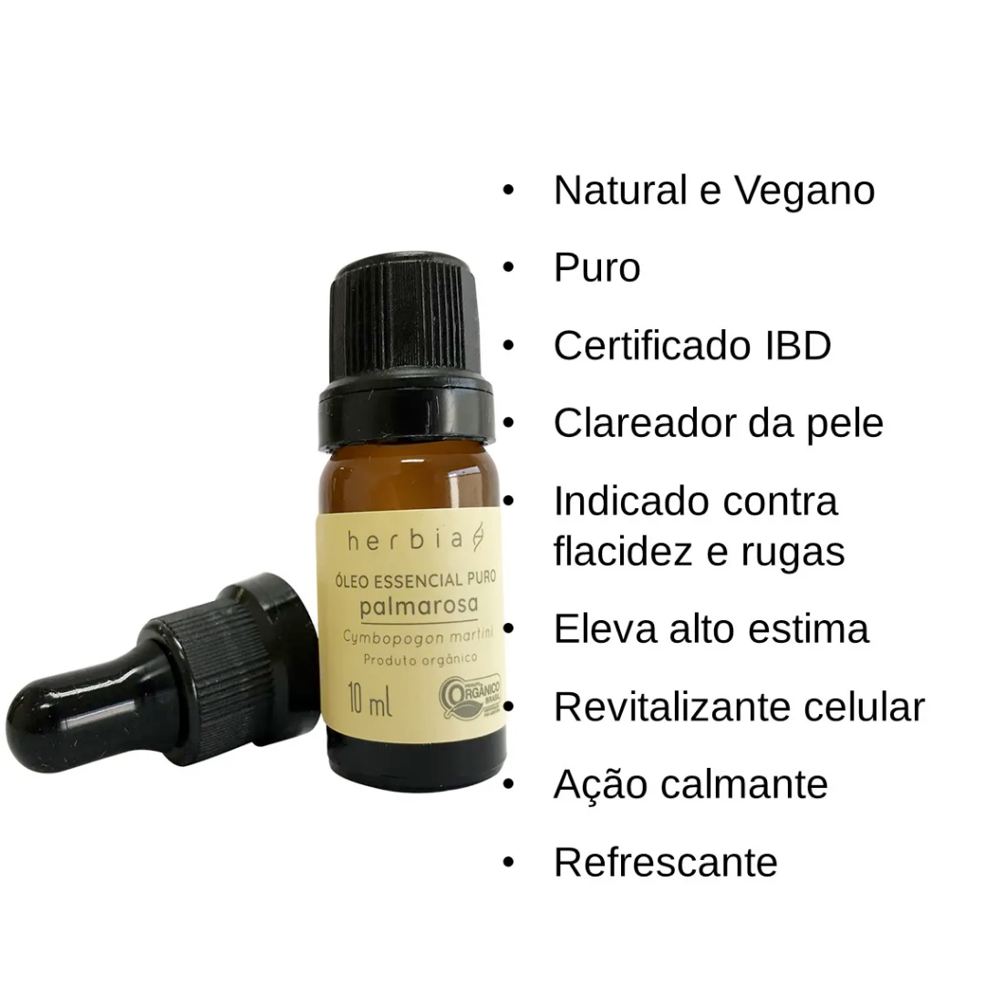 Óleo Essencial de Palmarosa 10 ml (Herbia)