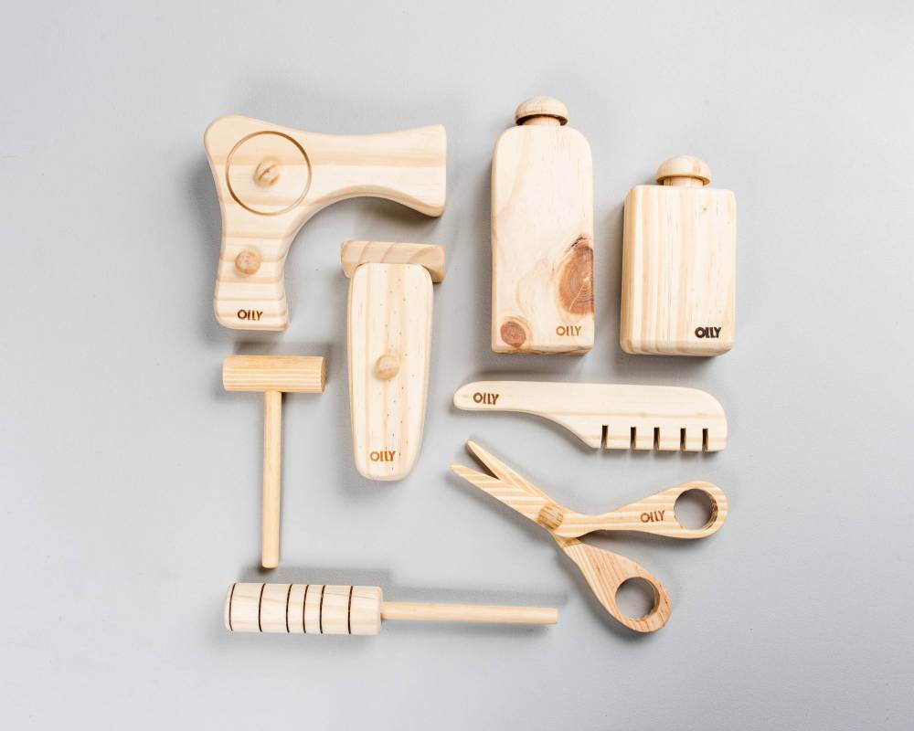 Kit Cabeleireiro em madeira - Olly Toys