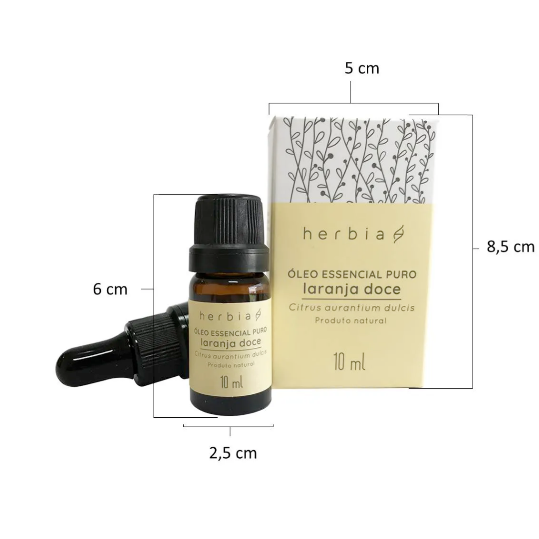 Óleo Essencial Orgânico de Laranja Doce 10 ml Herbia
