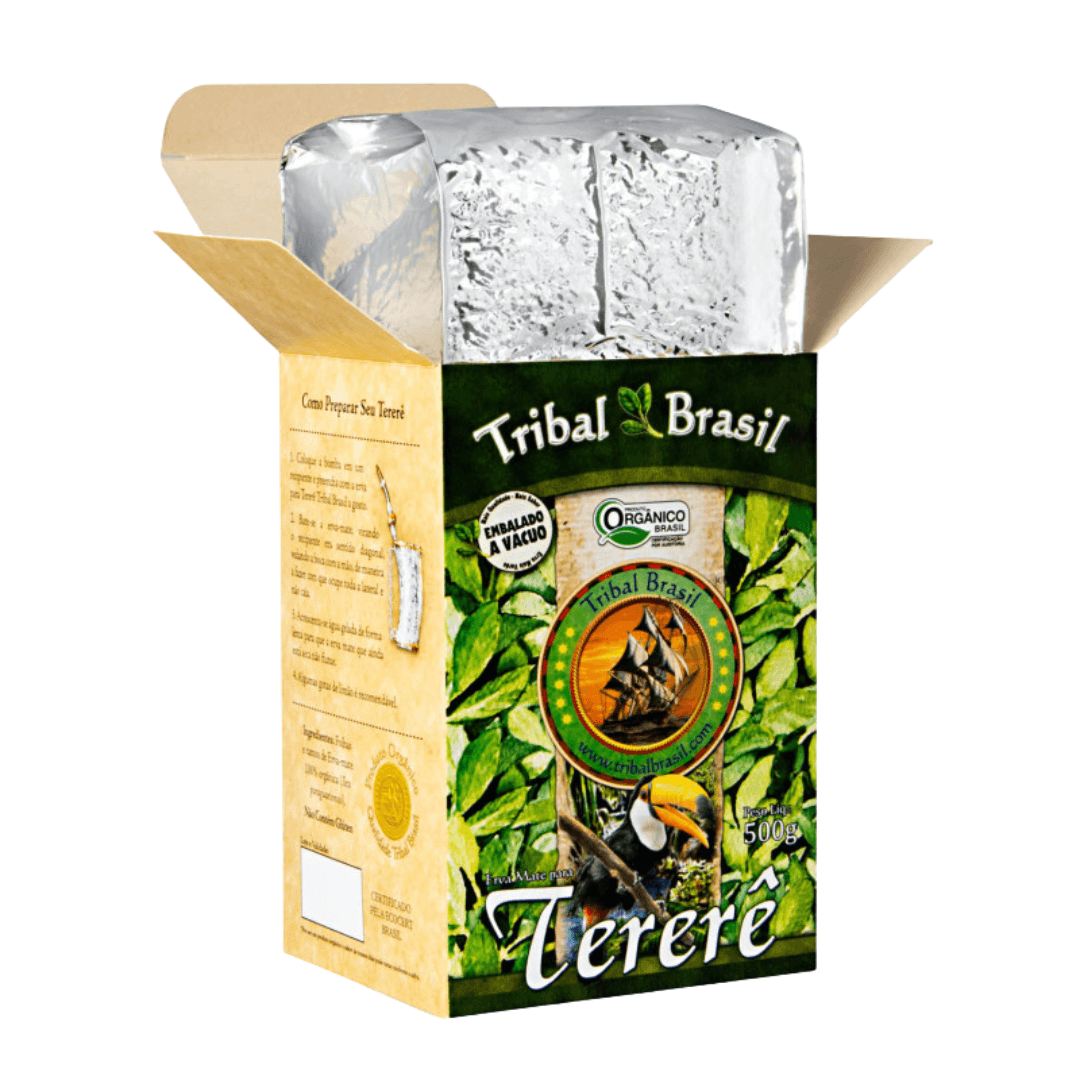 caixa aberta de erva mate tererê