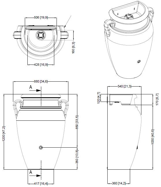 Reservatório de água de chuva - Ânfora