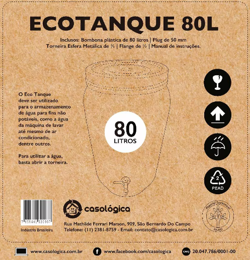 Eco Tanque 80 litros Casológica