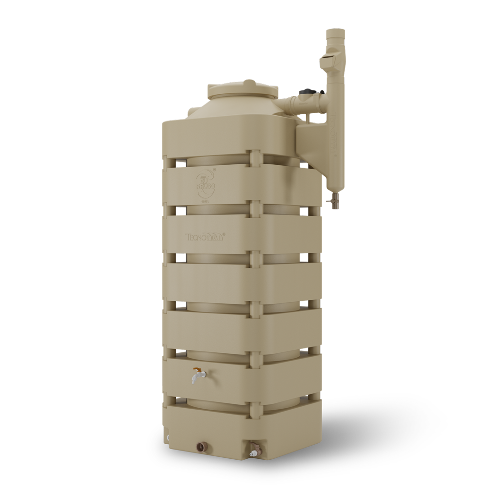 Cisterna Vertical 1050 litros com filtro cor bege