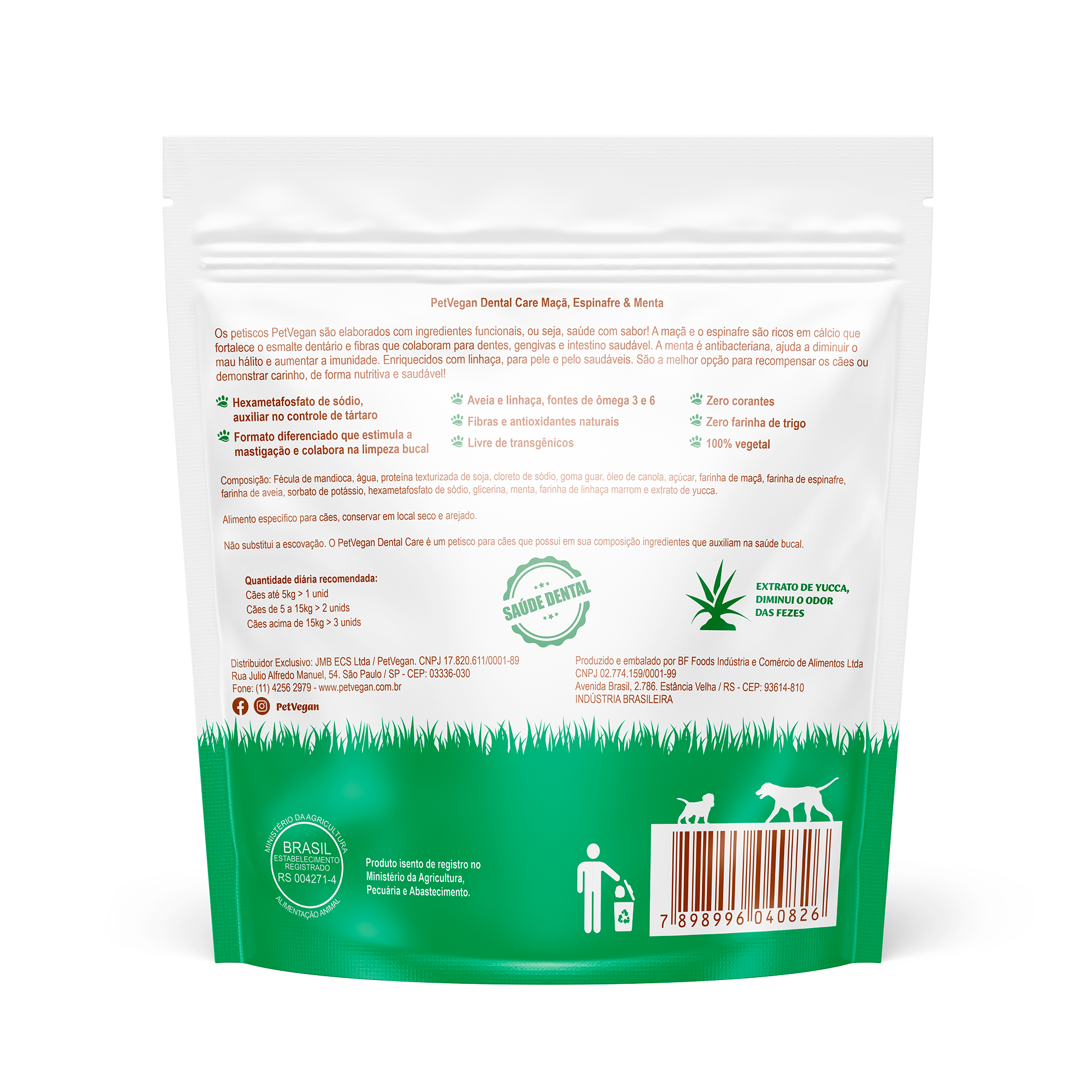 Dental Care PetVegan Maça, Espinafre e Menta