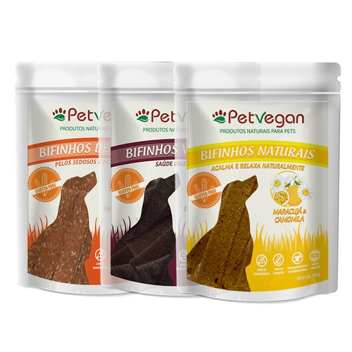 Kit 3 Bifinhos naturais PetVegan > GLÚTEN FREE 300g