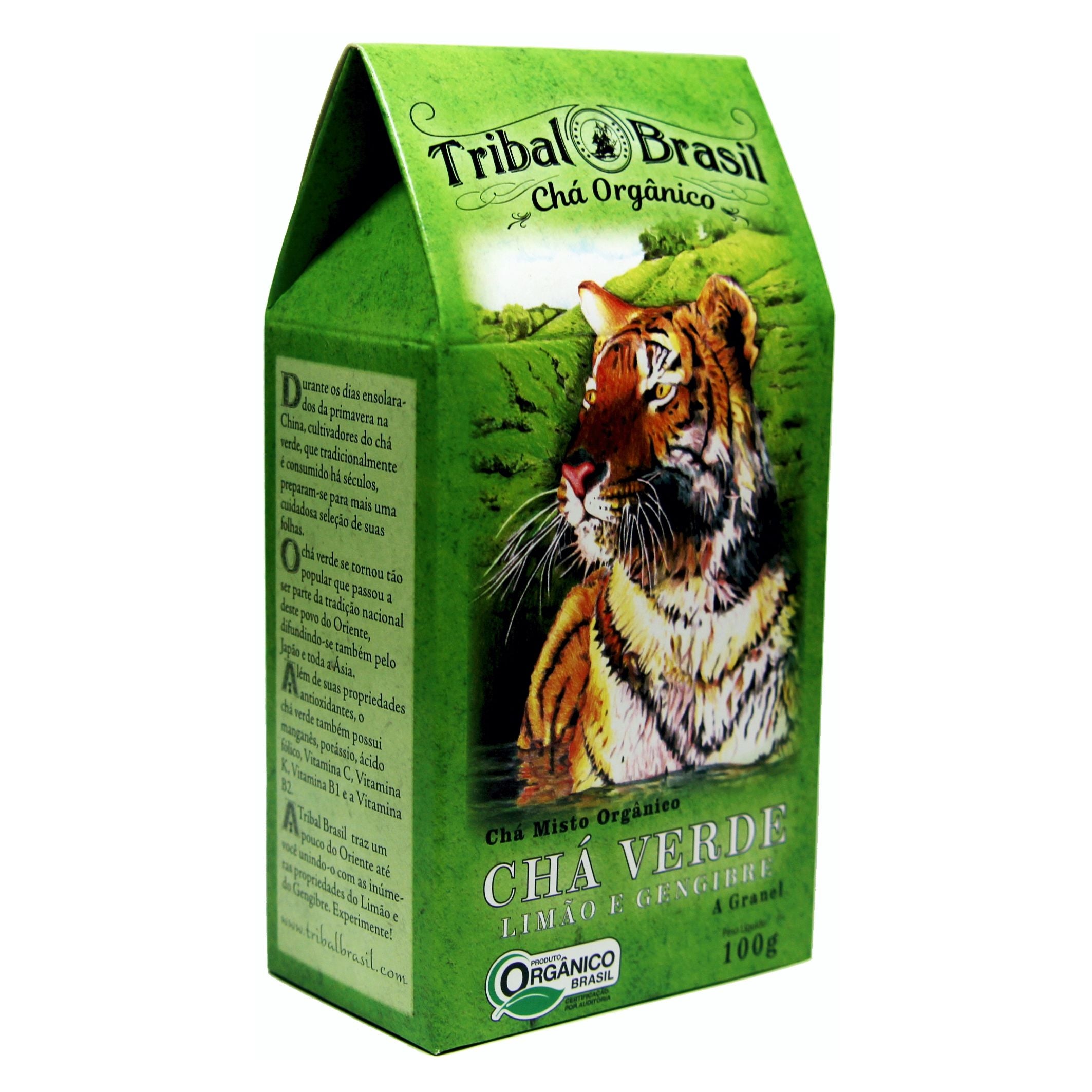 Chá Verde Tribal Brasil - Limão e Gengibre - Caixa 100g