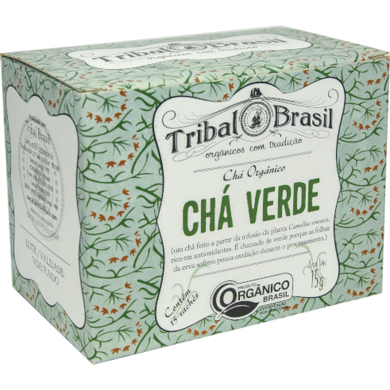 Chá Orgânico de Chá Verde (Puro) - Caixa - 15 Sachês - 15g Tribal Brasil
