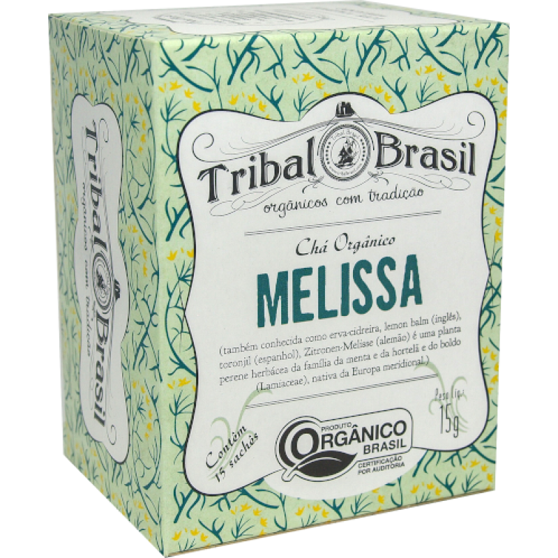 Chá Orgânico de Melissa (Pura) - Caixa - 15 Sachês - 15g Tribal Brasil