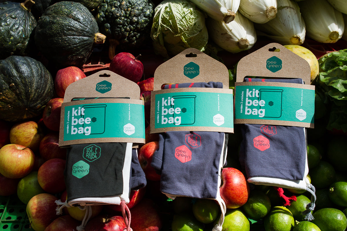 Kit de Sacos Ecológicos Reutilizáveis Pequenos para Granel Beegreen