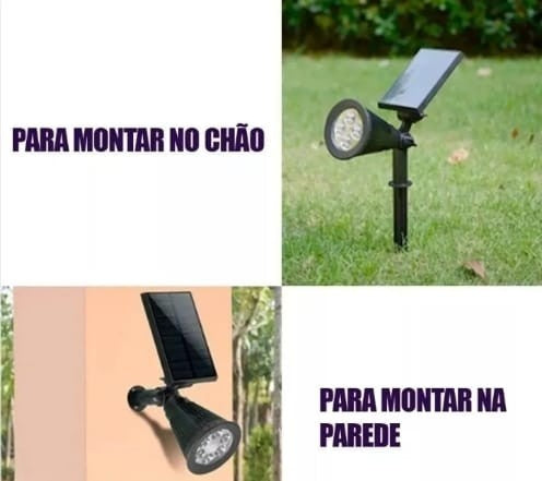 Luminária Solar Automático - Espeto Jardim - Iluminação Branco Frio - EcoSoli