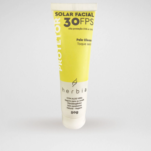 Protetor Solar Facial Natural e Vegano para Pele Oleosa FPS 30 50 g