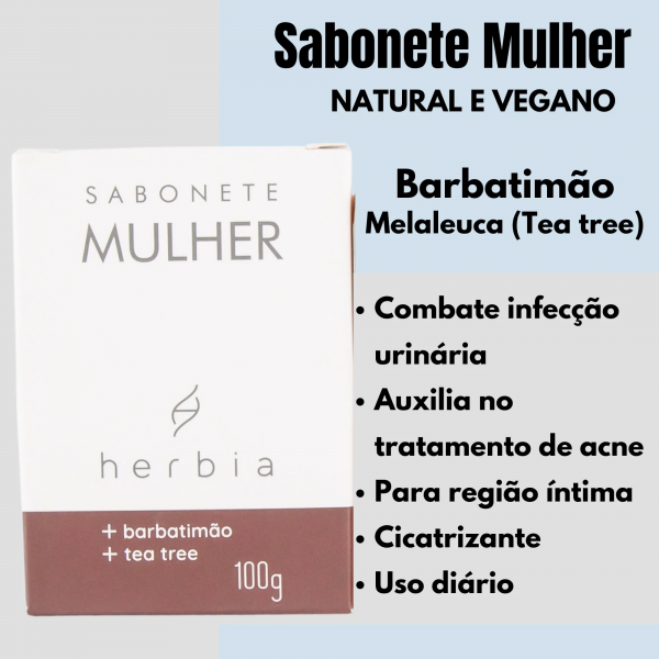 Sabonete Mulher Íntimo Natural e Vegano Herbia