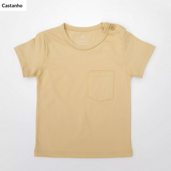 Camiseta Bebê Manga Curta - 100% Algodão Orgânico Agora Sou Eco
