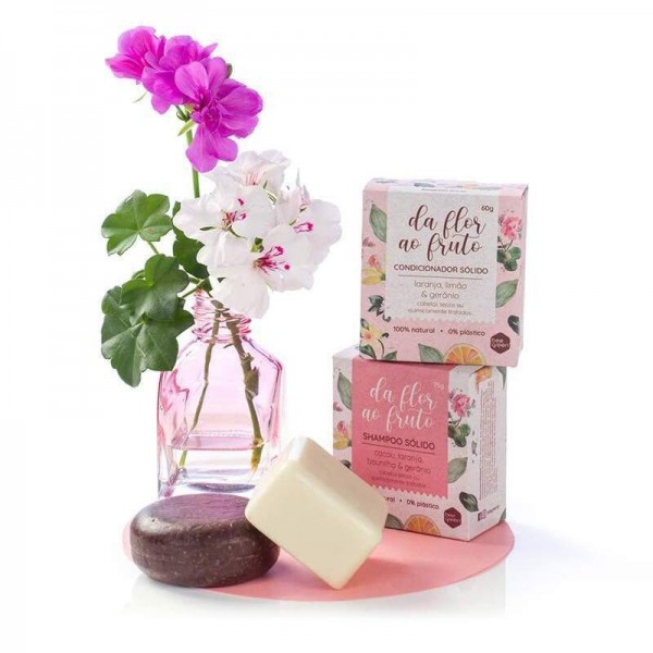 Kit de Shampoo e Condicionador Sólido Da Flor ao Fruto Beegreen
