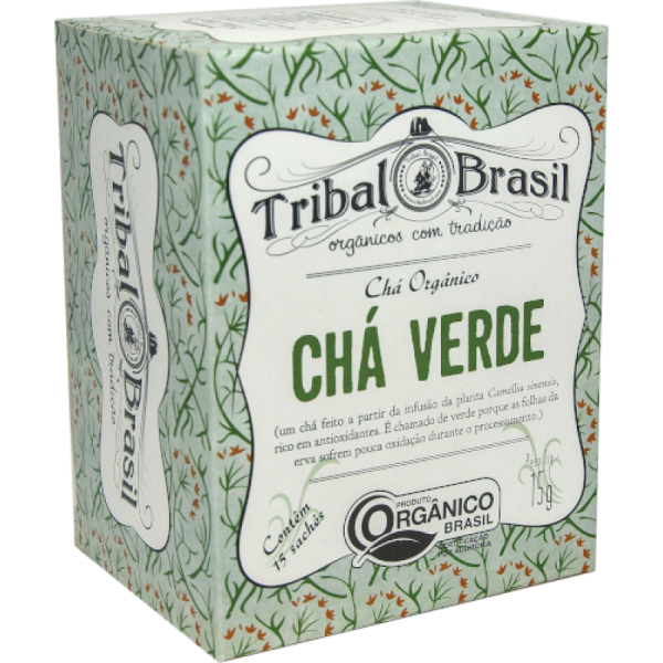 Chá Orgânico de Chá Verde (Puro) - Caixa - 15 Sachês - 15g Tribal Brasil