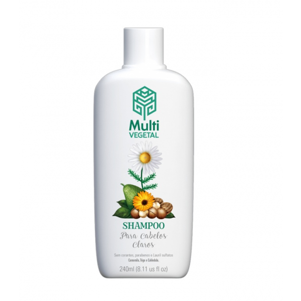Shampoo Natural e Vegano Multi Vegetal Camomila, Trigo e Calêndula 240 ml