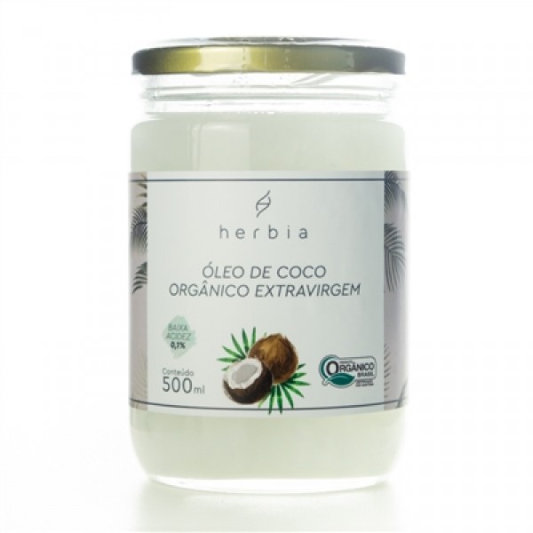 Óleo de Coco Orgânico Extravirgem Herbia 500 ml