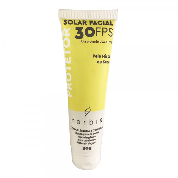 Protetor Solar Facial Natural e Vegano para Peles Mistas e Secas Herbia FPS 30 50 g