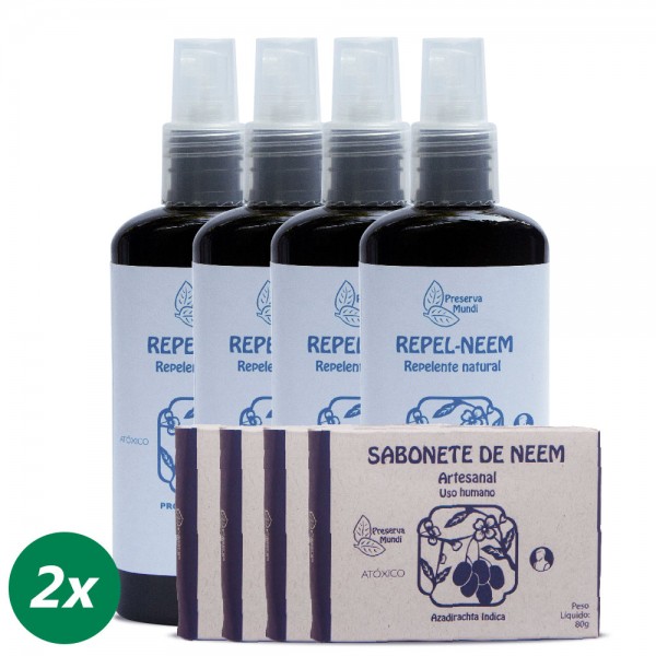 Repelente Neem (200 ml) - Uso Humano e Sabonete de Neem - Uso humano 80g