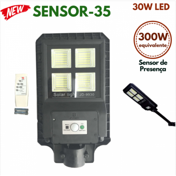 Poste Energia Solar LED com SENSOR-35