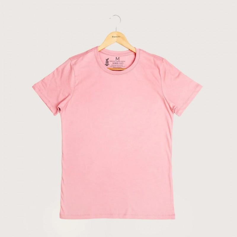 Camiseta Sem Estampa - 100% Algodão Orgânico Rosa Agora Sou Eco