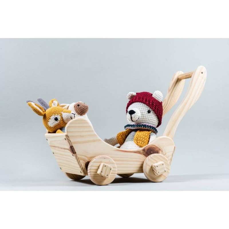Carrinho de boneca em madeira - Olly Toys