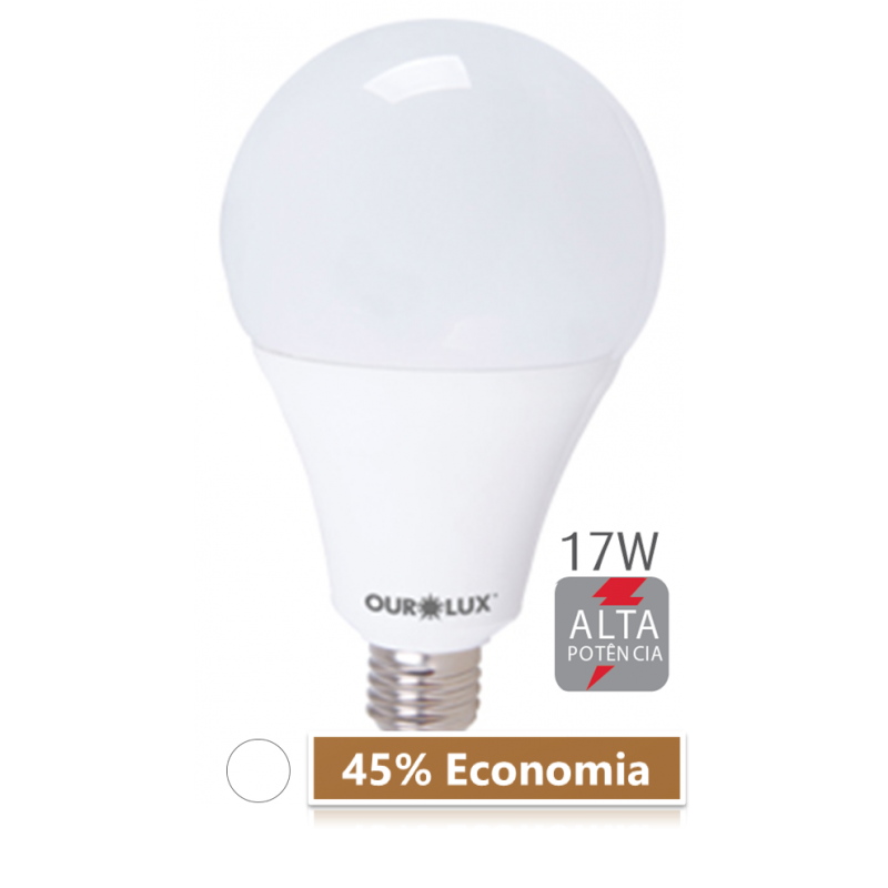 Lampada LED 17W 6500K Ourolux Branca - 45% de Economia