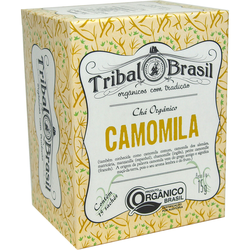  Chá Orgânico de Camomila (Pura) - Caixa - 15 Sachês - 15g Tribal Brasil