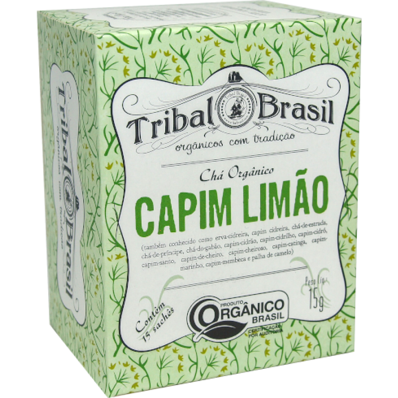Chá Orgânico de Capim Limão (Puro) - Caixa - 15 Sachês - 15g Tribal Brasil