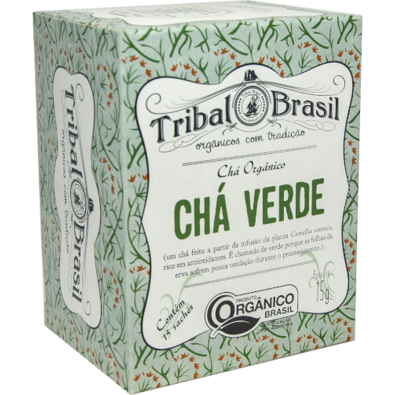 Chá Orgânico de Chá Verde (Puro) - Caixa - 15 Sachês - 15g Tribal Brasil