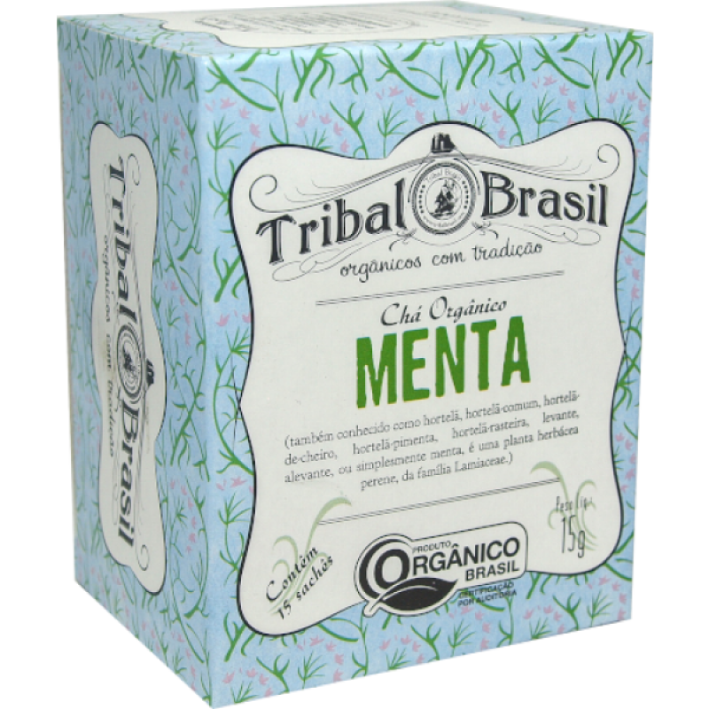 Chá Orgânico de Menta (Pura) - Caixa - 15 Sachês - 15g Tribal Brasil