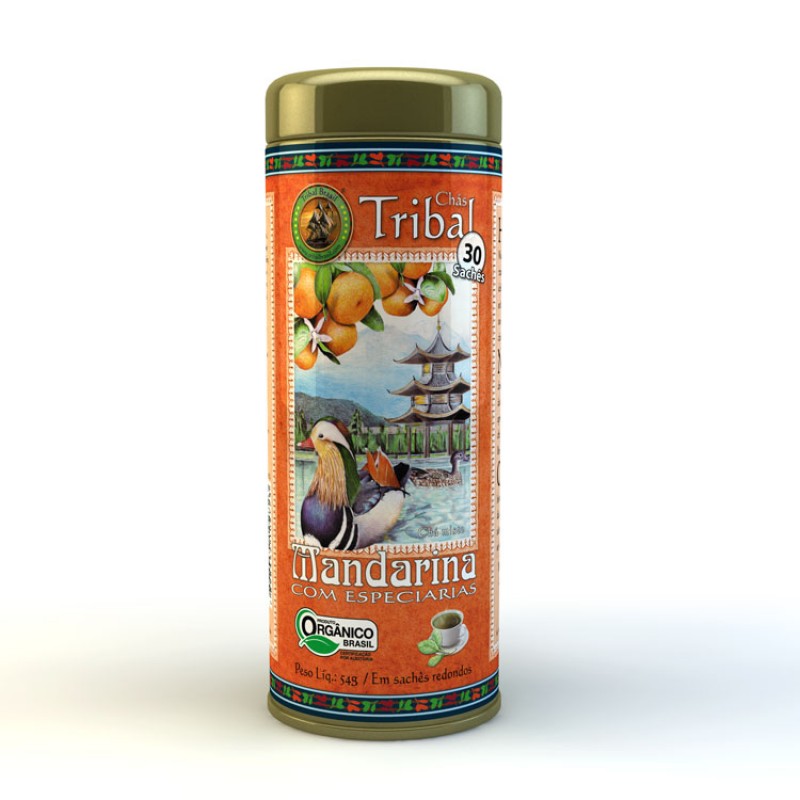 Chá Tribal Brasil - Mandarina com Especiarias - Sachê Redondo (30 sachês)
