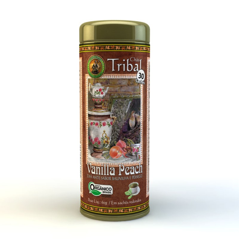 Chá Tribal Brasil - Vanilla Peach - Sachê Redondo (30 sachês)